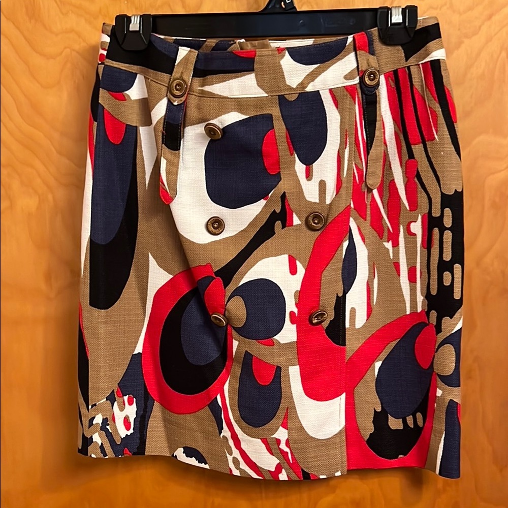 GC Etcetera Stylish Multicolor Women's Cotton and Silk Skirt Size 0